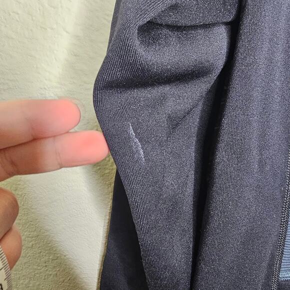 L.L. Bean Hooded full zip sweater black and gray color block pink zip Size M - Picture 9 of 9